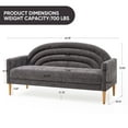 thumbnail image 2 of 65" W Three-seater sofa Modern Trending and Youthful Rainbow Design Upholstered Fabric Sofa Decor Furniture for Living Room, Bedroom, Office GREY, 2 of 9