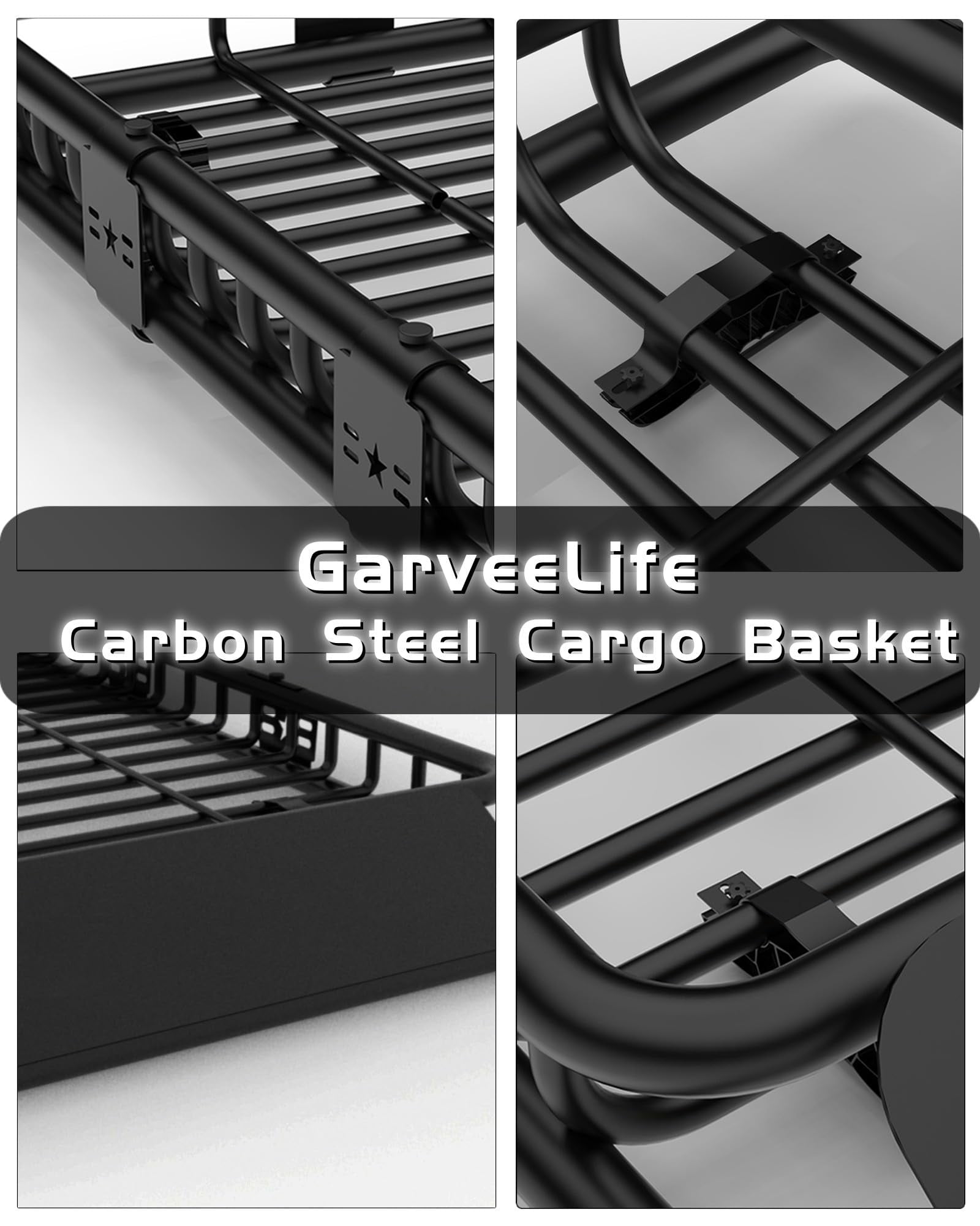 Roof Rack Rooftop Cargo Carrier Steel Basket, Car Top Luggage Holder for SUV and Pick Up Trucks - 200 lb. Capacity