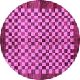 thumbnail image 1 of Ahgly Company Indoor Round Checkered Purple Modern Area Rugs, 7' Round, 1 of 4