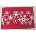 thumbnail image 1 of Christmas/Embroidered Placemat, Snowflakes/Red, 12x18 Inch, Set of 4, 1 of 1