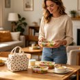 thumbnail image 5 of TAROFISH Unisex Corduroy Lunch Bag, Featuring a Reusable Insulated Lunch Box, A Water Bottle Pocket and Side Pockets; a Large-Capacity Reusable Insulated Bag, Ideal for Work, Picnics and Travel, 5 of 5