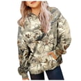 thumbnail image 4 of Xudanell Camo Hoodies For Teen Girls Oversized Long Sleeve Sweatshirt Hooded Cute Y2K Hoodie Teen Outfits 2-14 Years Gold,Size 4-5 Years, 4 of 7