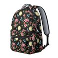 thumbnail image 2 of Mushroom and Lily Black Pattern Backpack for School, Cute School Bag with Adjustable Shoulder Straps and Padded Back, 15.3"x11"x7.1", 2 of 5