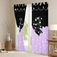 thumbnail image 3 of Homewish Boys Girls Kawaii Bow Knot Black Out Curtains,Polka Dots Curtains Pack of 2 (42x63 Each),Black Purple Bedroom Curtains,Breathable Home Decor, 3 of 6