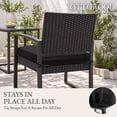 thumbnail image 4 of Outdoor Chair Cushions Set of 4, Waterproof & Fade Resistant Seat Cushion for Patio Furniture - 18.5 x 16 x 2 Inch Chair Pads with Ties and Hidden Zipper, Black, 4 of 9