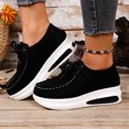 thumbnail image 2 of YOUYEDIAN Loafers for Women Fall Winter Versatile Comfortable Platform Heel Flats Square Toe Fashion Strap Design Slip On Shoes, 2 of 4