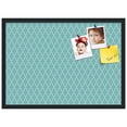 thumbnail image 2 of PinPix 28x20 Custom Cork Bulletin Board Quatrefoil Aqua Poster Board Has a Fabric Style Canvas Finish, Framed in Quatrefoil Aqua, by ArtToFrames (PinPix-278), 2 of 6