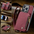 thumbnail image 1 of iPhone 12Pro Case Wallet Case Cover for Women Men Durable 2 in 1 Detachable Premium Leather with Card Holder Slots Magnetic Zipper Pouch Flip Lanyard Strap Wristlet, 1 of 6
