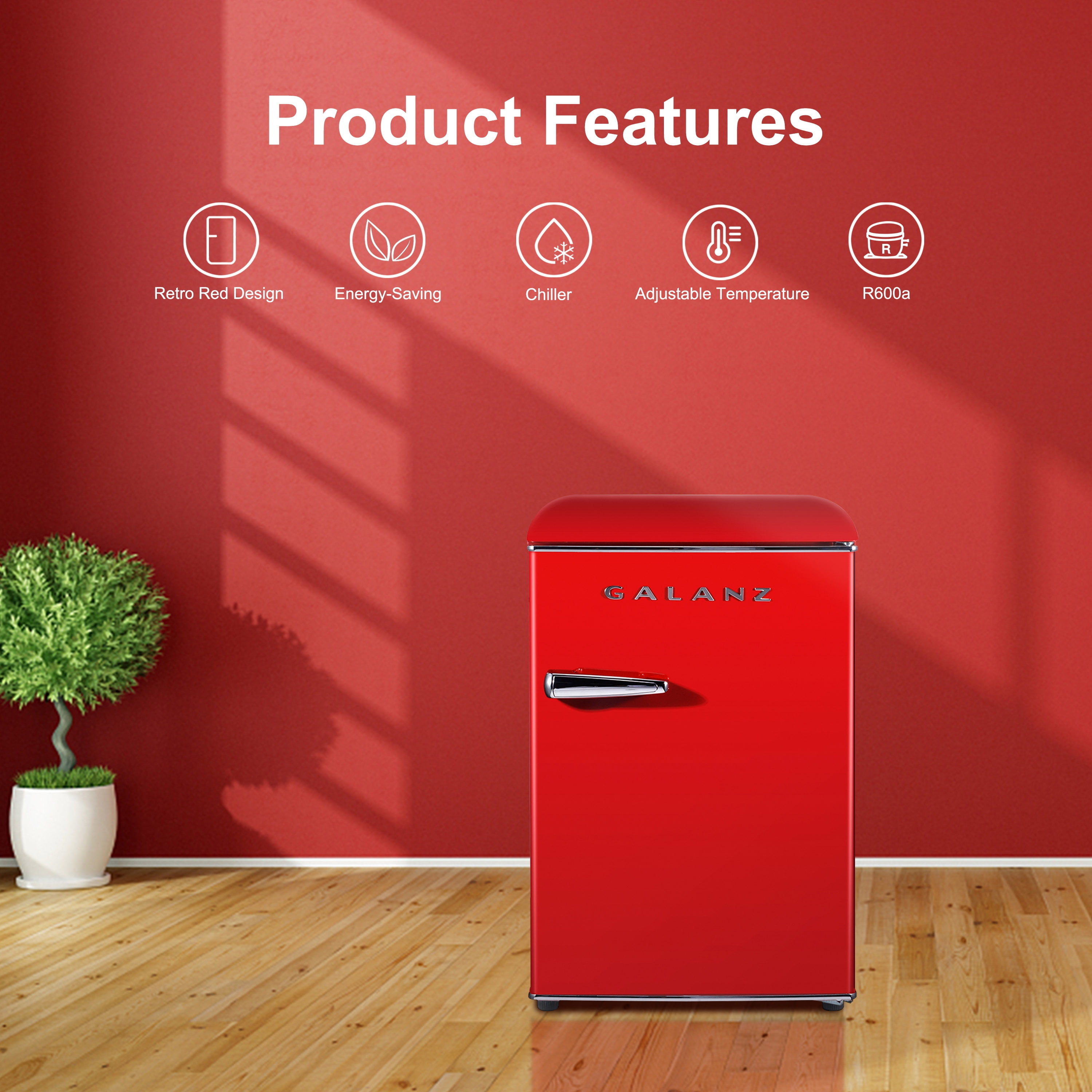 gyumin　RADIANT MINI RED Galanz GLR25MRDR10 2.5 Cu.ft Single Door Retro Compact