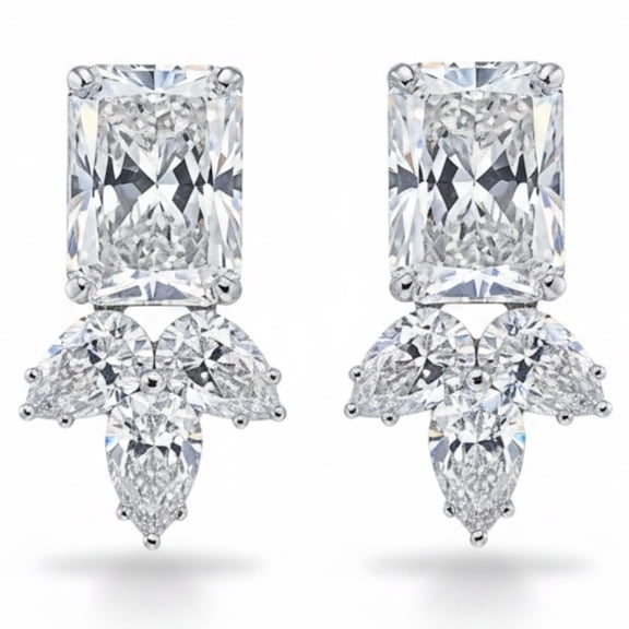 Crystal Stud Earrings for Women, Elegant Wedding Earrings for Brides Bridesmaids, Cubic Zirconia Rhinestone Trendy Dainty Bridal Earrings Birthday Wedding Formal Prom Jewelry Gifts for Women