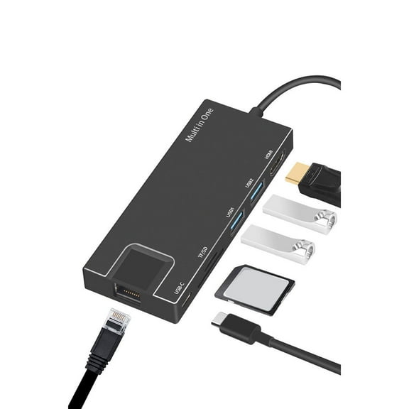 Adaptador USB C a Tipo C USB 3.0 4K RJ45 Lector HUB