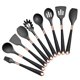 thumbnail image 1 of Utensilios de cocina de 9 piezas para cocinar ranurada, volteador, calor alto para y sartenes antiadherentes , negro Mango negro Magideal Utensilios de cocina, 1 of 7