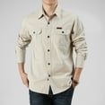thumbnail image 2 of 100% Cotton Men's Shirt Solid Color Multi-Pocket High Quality Cargo Shirts Fashion New Outdoor Casual Long Sleeve Shirts for Men, 2 of 6