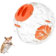 New Cute Dwarf Hamster Running Ball 4.7 Inches Crystal Ball for Hamsters Small Silent Exercise Wheel Small Animal Pet Toys Ball Mouse Ball (Orange)
