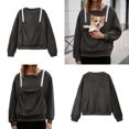 thumbnail image 3 of Womens Dog Pouch Hoodie Oversized Puppy Kitten Holder Carrier Hoodie Creative Long Sleeve Oversized Pocket Pullover Shirt for Women Warm Fall Winter Clothes, 3 of 5