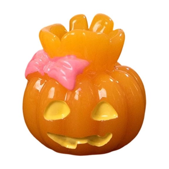 Floleo Mini Halloween Resin Pumpkin Ornament with Double-Sided Tape – Small Figurine for Party Favors Tabletop Decor Craft Projects Home Accents