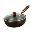 thumbnail image 5 of Fancyes Non-stick Wok, Wok, Wooden Handle for Boiling, Cooking Utensils, Frying Pan, Wok, Stir-fry Pot, Gas , Restaurant, Home, Camping without Lid, 5 of 8
