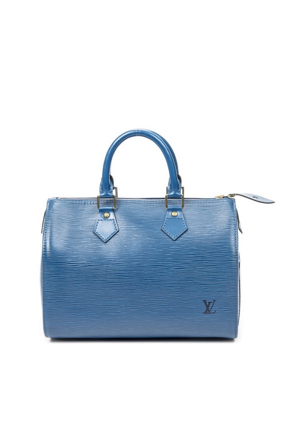Pre-Owned Louis Vuitton Blue Speedy 25 Handbag Epi