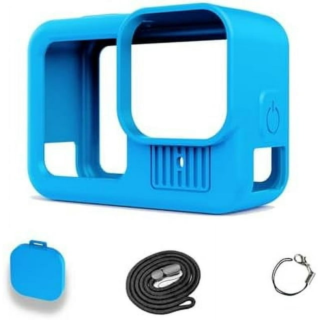 Silicone Case Suitable for GoPro Hero 13 Black, Silicone Rubber Soft Case Protector Cover with Lens Cover Cap Lanyard Accessories Bundle Kit for Hero 13 Black Action Camera (Blue) Blue Blue