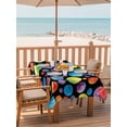 thumbnail image 2 of Outdoor Tablecloth with Umbrella Hole for Patio/Picnic/Party/Camping, Colorful Polka Dot Waterproof Table Cloth Rectangle Table Cover Washable, Cartoon Watercolor Graffiti Black (54"x 80"), 2 of 8