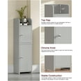 thumbnail image 6 of Small Bathroom Storage Cabinet, Grey Corner Cabinet with Adjustable Shelves and Doors, 6 of 7