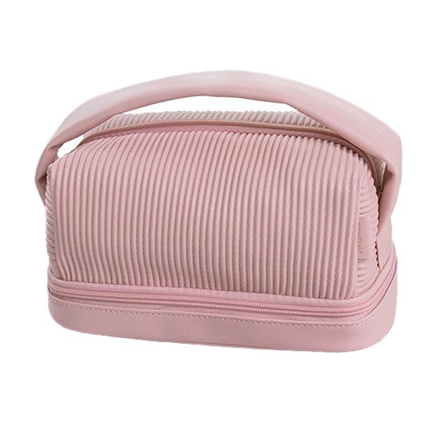 Bolso portátil de gran capacidad del almacenamiento del bolso cosmético de la tostada poner crema, hecho del cuero de la PU