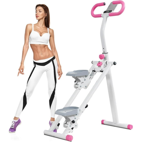 Stair Stepper for Home Gym Folding Vertical Climber Cardio Exercise Machine for Full Body Workout Machine, Adjustable Handlebar & Pedals, 300LBS Load