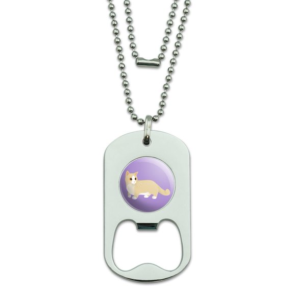 Munchkin Cat Military Dog Tag Bottle Opener Pendant
