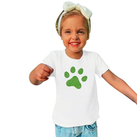 

Lilgiuy Toddler Valentine s Day Shirts Boys Girls Summer Solid Color Footprint Graphic T-Shirt Casual Short Sleeve Tee Tops for Pohoto Shoots (White)
