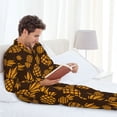 thumbnail image 6 of Honeii Colorful Pineapple Pattern Mens Pajamas Set,2pcs Men's Lounge Long Sleeve Sleep Shirt and Pajama Bottoms Sleepwear Set,Mens Pjs Sets-Medium, 6 of 7