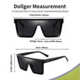 thumbnail image 2 of Square Oversized Sunglasses For Women Men Fashion Flat Top Big Frame Shadesblack Frame/black Lens, 2 of 3
