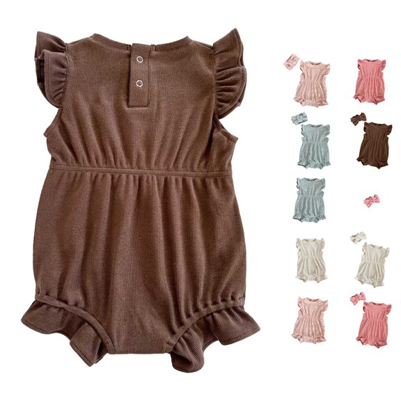 TinyBloomm And Toddler Matching Outfits Baby Girl's Sleeveless Jumpsuit Bodysuit Summer Clothing For 0 1 Year, Size 12-18 Months