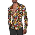 thumbnail image 4 of Camisas con botones para hombre con estampado 3D de tema navideño divertido, ropa de calle informal de manga larga, Tops, camisa hawaiana elegante para fiesta de vacaciones Unisex, 4 of 4