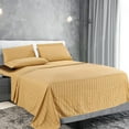 thumbnail image 3 of FOCUSSEXY Stripe Bed Sheet Set Dobby 100% Cotton Sateen 400 Thread Cotton Sateen Dobby Stripe Bed Sheets Set,Full, Queen, King, 3 of 3