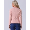 thumbnail image 3 of DARING DIVA Women's Faux Suede Lapel Collar Button Down Blazer M Pink, 3 of 6