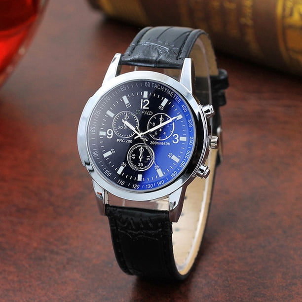 Reloj de cuarzo para hombre, relojes para hombre, reloj de cristal de rayos, reloj de cuarzo que simula el reloj de pulsera para hombre.