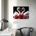 thumbnail image 4 of BCIIG Romantic Swan Wall Art Swan Couple on Water Painting Two Swan Pictures Elegant Animal Canvas Prints Love Wall Decor For Bedroom Home  20x16in, 4 of 6