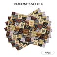 thumbnail image 2 of Placemats Set Of 4 / 6, Butterfly Stamp Pattern Placemats For Dining Table Indoor/Outdoors Heat Resistant Washable Placemats 18" X 12", 2 of 8