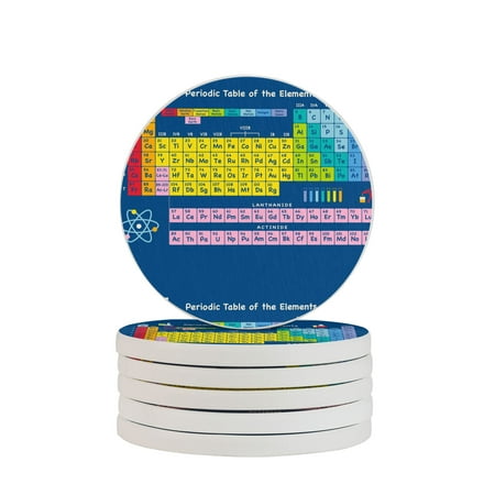 

Circular Drink Coasters Set Periodic Table Of Elements Beautiful Home Decor Diatomite Heat-Resistant Diatomite Protect Table Countertop