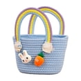 thumbnail image 7 of Easter Bunny Rope Woven Storage Easter Basket, with Handle for Eggs Candy Gifts, Portable Handbag for Picnic Outdoor Party Home Easter Decor Spring Holiday Treats Organizer for Adults, 12*6in, Blue, 7 of 7
