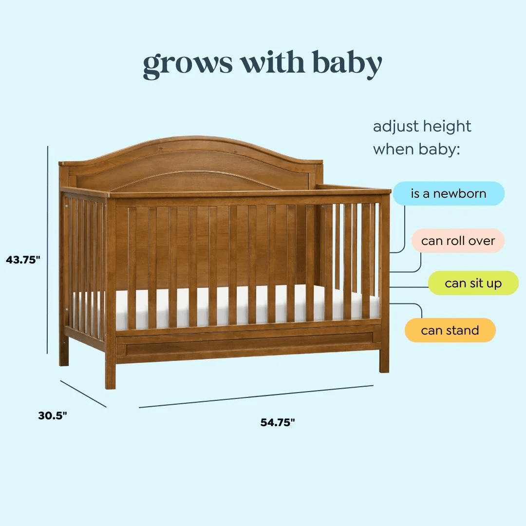 DaVinci Charlie 4-in-1 Convertible Crib, Greenguard Gold Certified, Chestnut