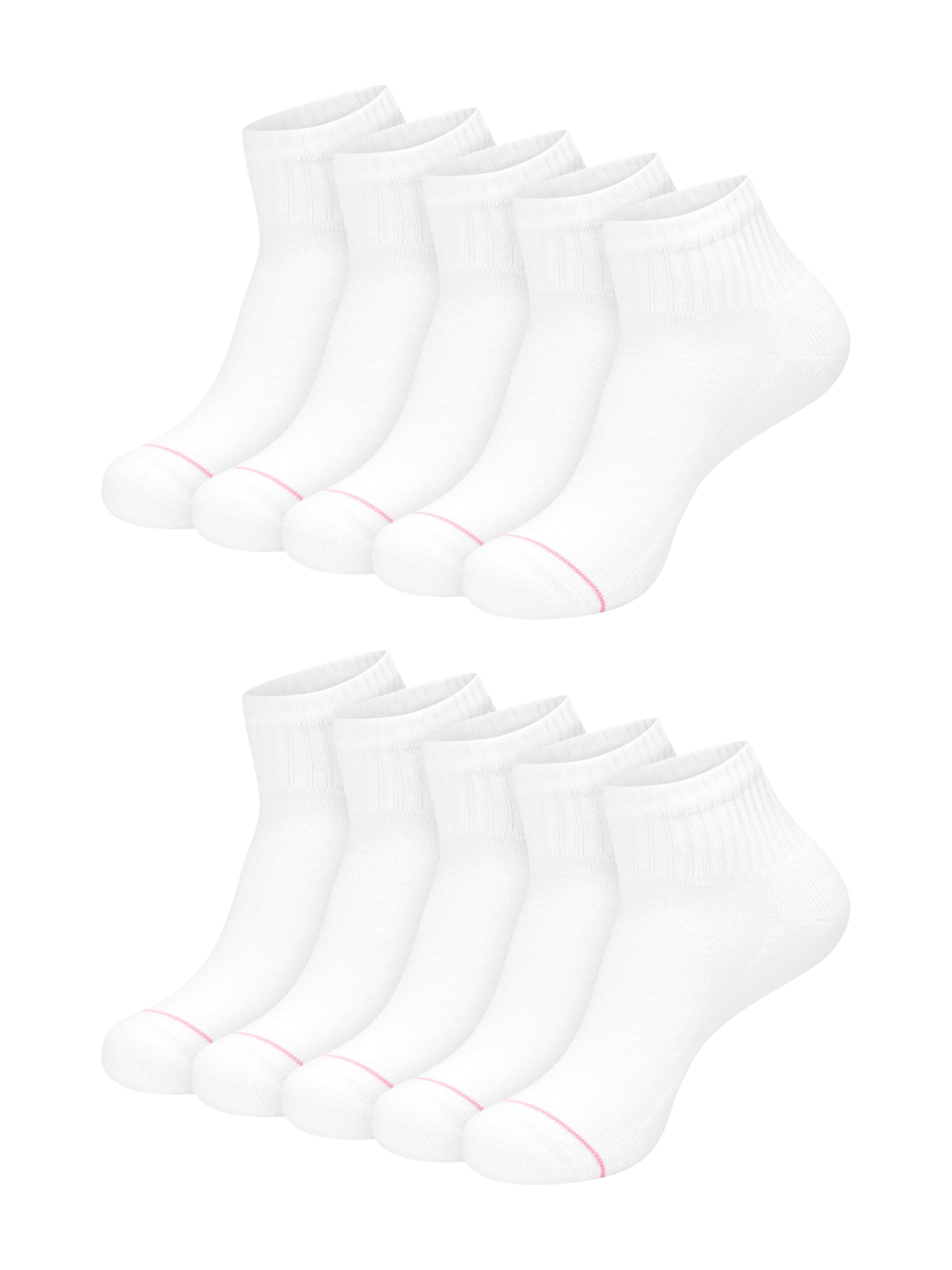 Hanes Womens CottonSoft Ankle Socks, 10-Pack, Size 4-10