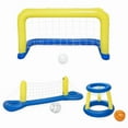 thumbnail image 3 of Inflatable Water Volleyball Net Set (244x64cm) with Volleyball - Portable, Durable Beach/Pool Toy for Family Fun, All-Ages Water Activity, Easy Setup & Storage for Swimming Pool/Beach Outings, 3 of 6