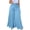 Sky Blue, variant on WREESH Womens Wide Leg Pants Fashion Casual Solid Chiffon Pants Elastic Waist Double Layer Crinkle Trousers Flare Trousers with Pockets Black