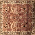 thumbnail image 1 of Ahgly Company Indoor Square Oriental Brown Industrial Area Rugs, 7' Square, 1 of 4