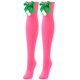 thumbnail image 3 of Calcetines largos hasta la rodilla para mujer, lisos, con lazo navideño y bola, cálidos, para mujer, 3 of 4