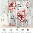 thumbnail image 5 of Cute Watercolor Floral Shower Curtain Sets,Blue Botanical Leaves Bathroom Curtains,Modern Minimalist White Bath Curtain, Waterproof Fabric with 12 Hooks 72x72 Inches, 5 of 7