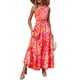 thumbnail image 1 of Vestido PRETTYGARDEN Maxi Floral con Nudo en un Hombro Naranja Rosa Talla L, 1 of 6