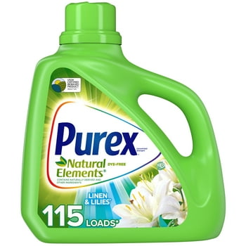 Purex Liquid Laundry Detergent, Natural Elements Linen & Lilies, 150 Fluid Ounces, 115 Loads