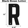 thumbnail image 2 of 12 Inch Modern Metal House Numbers, Metal Letter, Black Door Number, Metal Mailbox Numbers and Letters, Metal House Address Letters and Numbers for Outside Signs (R), 2 of 8